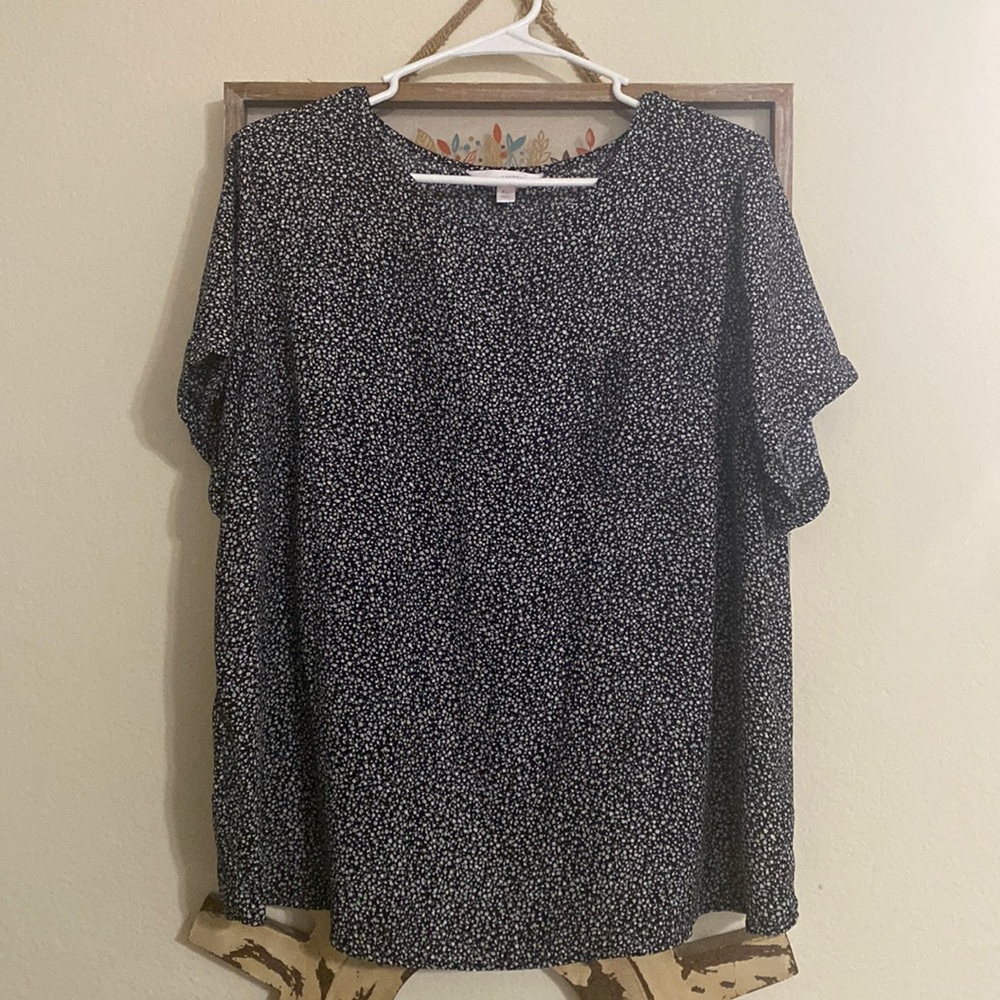 XL LC Lauren Conrad black and white blouse